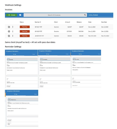 Webhook settings