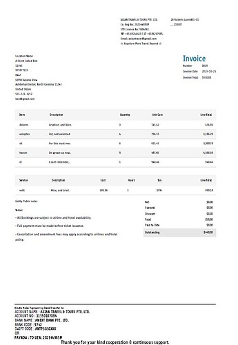 Invoice ne design