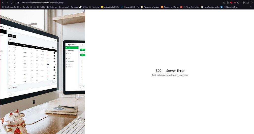 Invoice Ninja V5 XAMPP Windows installation error SelfHosted v5