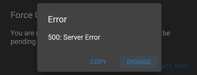 500 server error