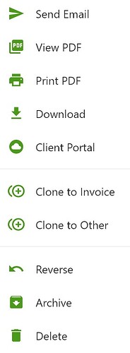 invoice options
