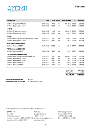 FACTURE 22-13 - OPTIMII SRL - 6355 EUR-2