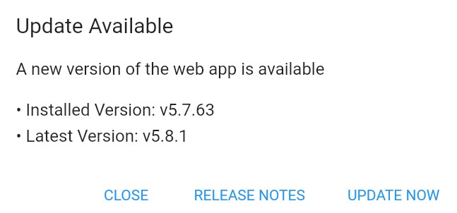 update notification