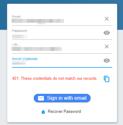 FIX: Your login credentials don't match an account in our system