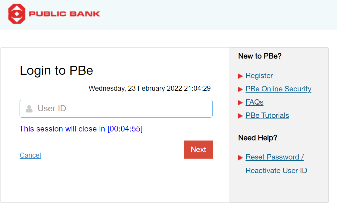 public bank log in