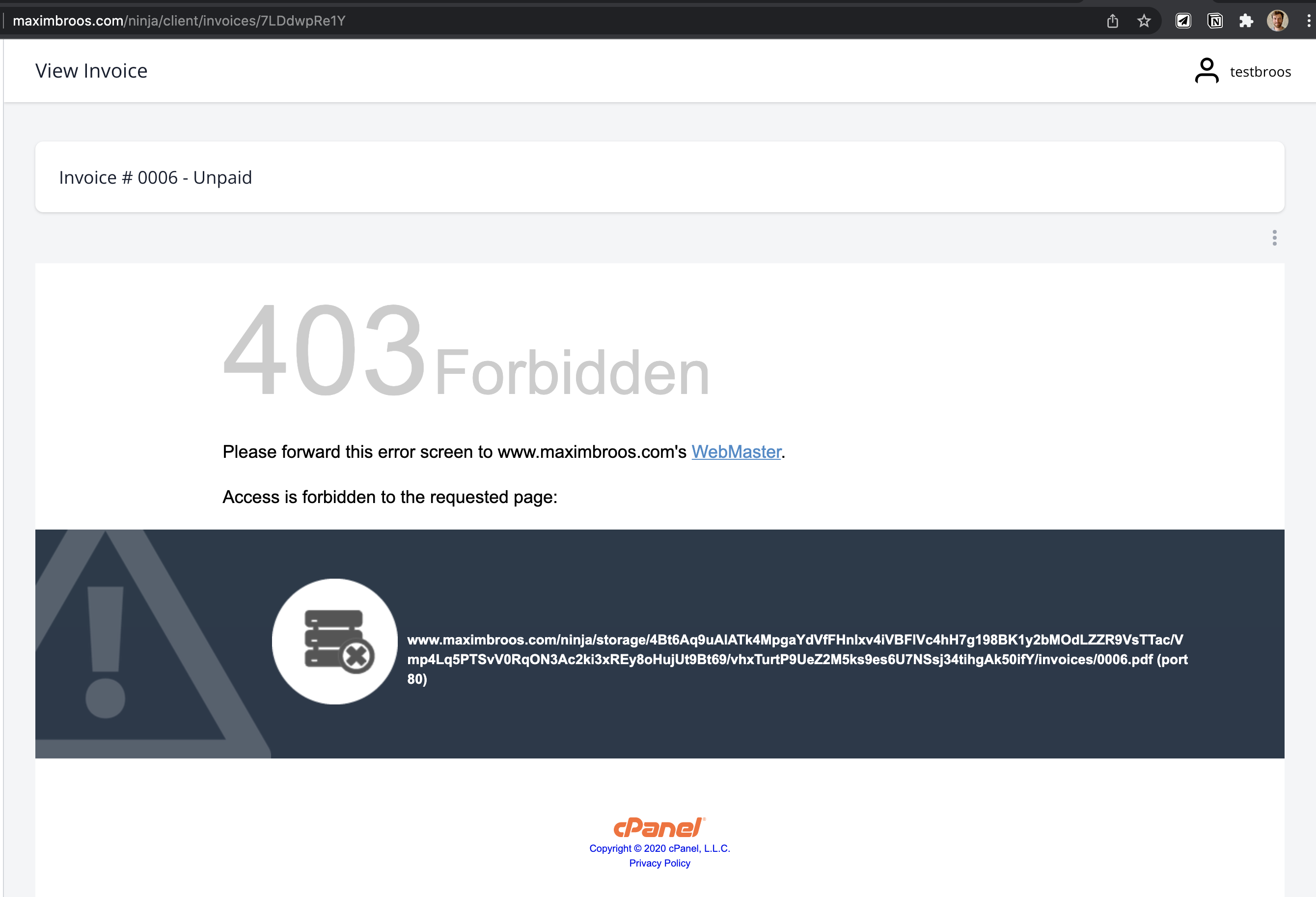 Forbidden (403) error when opening Canva links and managing your